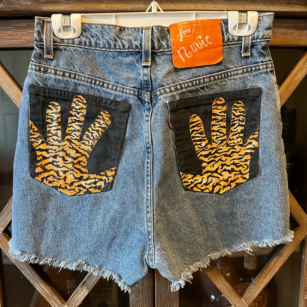 Hand painted vintage Levi’s cut offs